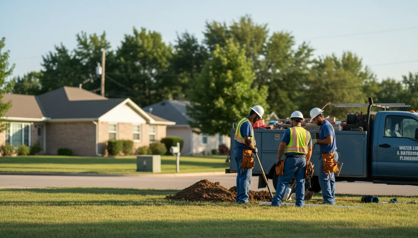 Residential water line and bathroom plumbing service in Golden, MO
